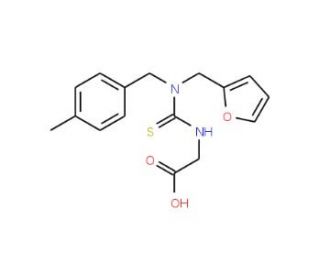 ({[(2-Furylmethyl)(4-methylbenzyl)amino]-carbonothioyl}amino)acetic acid - chemical structure image