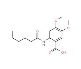 2-(hexanoylamino)-4,5-dimethoxybenzoic acid - chemical structure image