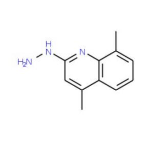 2-hydrazino-4,8-dimethylquinoline (CAS 57369-93-4) - chemical structure image