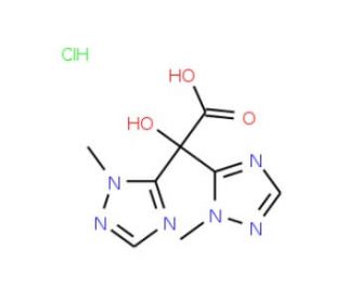 2-hydroxy-2,2-bis(1-methyl-1H-1,2,4-triazol-5-yl)acetic acid hydrochloride - chemical structure image