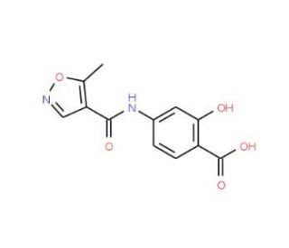 2-hydroxy-4-[(5-methyl-1,2-oxazole-4-)amido]benzoic acid - chemical structure image