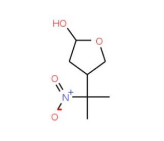 2-Hydroxy-4-(1-methyl-1-nitroethyl)-tetrahydrofuran (CAS 176793-54-7) - chemical structure image