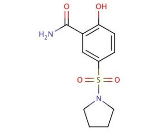 2-hydroxy-5-(pyrrolidin-1-ylsulfonyl)benzamide - chemical structure image