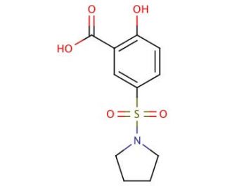 2-Hydroxy-5-(pyrrolidine-1-sulfonyl)-benzoic acid - chemical structure image
