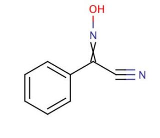 2-Hydroxyimino-2-phenylacetonitrile, mixture of syn and anti (CAS 825-52-5) - chemical structure image