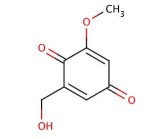 2-Hydroxymethyl-6-methoxy-1,4-benzoquinone (CAS 50827-57-1) - chemical structure image