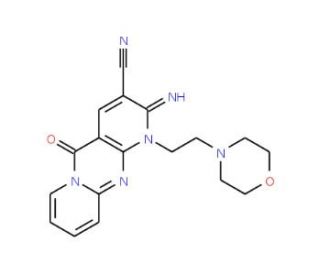 2-Imino-1-(2-morpholin-4-yl-ethyl)-10-oxo-1,10-dihydro-2H-1,9,10a-triaza-anthracene-3-carbonitrile - chemical structure image