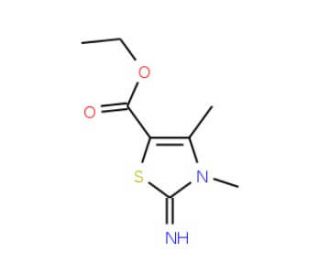 2-Imino-3,4-dimethyl-2,3-dihydro-thiazole-5-carboxylic acid ethyl ester (CAS 57591-82-9) - chemical structure image
