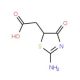(2-Imino-4-oxo-thiazolidin-5-yl)-acetic acid (CAS 33176-41-9) - chemical structure image