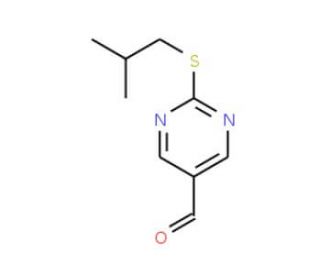 2-Isobutylsulfanyl-pyrimidine-5-carbaldehyde - chemical structure image