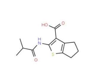 2-(isobutyrylamino)-5,6-dihydro-4H-cyclopenta[b]thiophene-3-carboxylic acid - chemical structure image