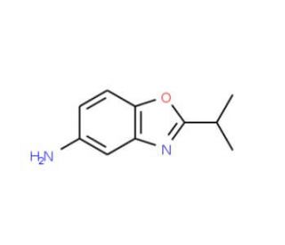 2-isopropyl-1,3-benzoxazol-5-amine (CAS 1016776-39-8) - chemical structure image