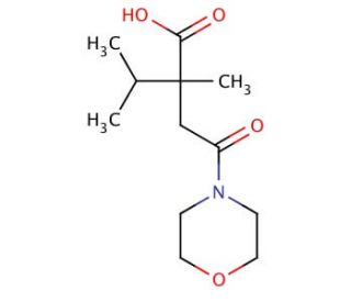 2-isopropyl-2-methyl-4-morpholin-4-yl-4-oxobutanoic acid - chemical structure image
