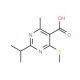2-isopropyl-4-methyl-6-(methylthio)pyrimidine-5-carboxylic acid - chemical structure image