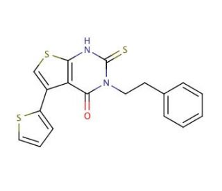2-mercapto-3-(2-phenylethyl)-5-thien-2-ylthieno[2,3-d]pyrimidin-4(3H)-one - chemical structure image