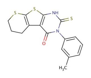 2-mercapto-3-(3-methylphenyl)-6,7-dihydro-5H-thiopyrano[3&prime;,2&prime;:4,5]thieno[2,3-d]pyrimidin-4(3H)-one - chemical structure image