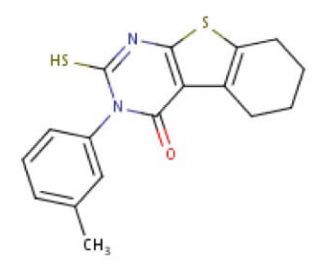 2-Mercapto-3-m-tolyl-5,6,7,8-tetrahydro-3H-benzo[4,5]thieno[2,3-d]pyrimidin-4-one - chemical structure image