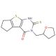 2-mercapto-3-(tetrahydrofuran-2-ylmethyl)-3,5,6,7-tetrahydro-4H-cyclopenta[4,5]thieno[2,3-d]pyrimidin-4-one - chemical struct