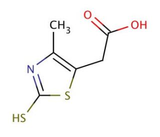 2-Mercapto-4-methyl-5-thiazoleacetic acid (CAS 34272-64-5) - chemical structure image