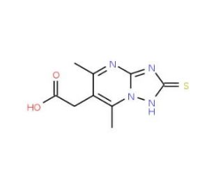 (2-mercapto-5,7-dimethyl[1,2,4]triazolo[1,5-a]pyrimidin-6-yl)acetic acid - chemical structure image