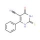 2-Mercapto-6-oxo-4-phenyl-1,6-dihydro-pyrimidine-5-carbonitrile - chemical structure image