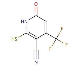 2-mercapto-6-oxo-4-(trifluoromethyl)-1,6-dihydropyridine-3-carbonitrile - chemical structure image