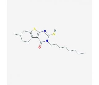 2-Mercapto-7-methyl-3-octyl-5,6,7,8-tetrahydro-3H-benzo[4,5]thieno[2,3-d]pyrimidin-4-one - chemical structure image