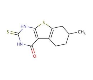 2-mercapto-7-methyl-5,6,7,8-tetrahydro[1]benzothieno[2,3-d]pyrimidin-4(3H)-one - chemical structure image