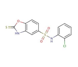 2-Mercapto-benzooxazole-5-sulfonic acid (2-chloro-phenyl)-amide - chemical structure image