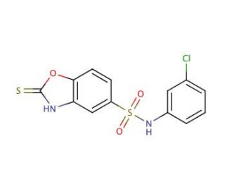2-Mercapto-benzooxazole-5-sulfonic acid (3-chloro-phenyl)-amide - chemical structure image