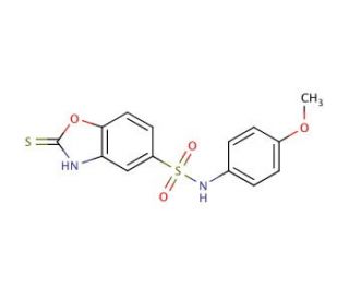 2-Mercapto-benzooxazole-5-sulfonic acid (4-methoxy-phenyl)-amide - chemical structure image
