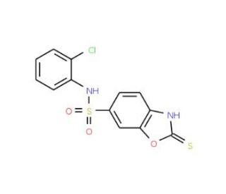 2-Mercapto-benzooxazole-6-sulfonic acid (2-chloro-phenyl)-amide - chemical structure image