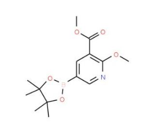 2-Methoxy-3-(carbomethoxy)pyridine-5-boronic acid, pinacol ester (CAS 1083168-93-7) - chemical structure image