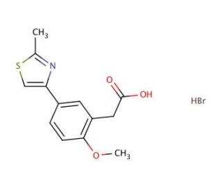 [2-methoxy-5-(2-methyl-1,3-thiazol-4-yl)phenyl]acetic acid hydrobromide - chemical structure image