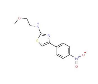 (2-Methoxy-ethyl)-[4-(4-nitro-phenyl)-thiazol-2-yl]-amine - chemical structure image