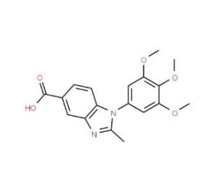 2-Methyl-1-(3,4,5-trimethoxyphenyl)-1H-benzimidazole-5-carboxylic acid - chemical structure image
