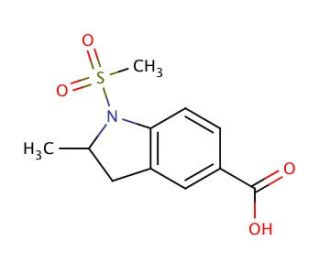 2-methyl-1-(methylsulfonyl)indoline-5-carboxylic acid - chemical structure image