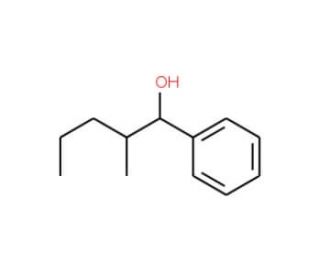 2-Methyl-1-phenyl-1-pentanol, erythro + threo (CAS 73177-67-0) - chemical structure image