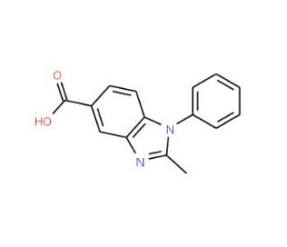 2-Methyl-1-phenyl-1H-benzoimidazole-5-carboxylic acid (CAS 92437-43-9) - chemical structure image