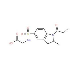 {[(2-Methyl-1-propionyl-2,3-dihydro-1H-indol-5-yl)sulfonyl]amino}acetic acid - chemical structure image