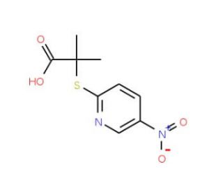 2-Methyl-2-[(5-nitro-2-pyridinyl)sulfanyl]-propanoic acid - chemical structure image