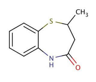 2-methyl-2,3-dihydro-1,5-benzothiazepin-4(5H)-one (CAS 96680-77-2) - chemical structure image