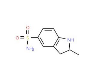 2-Methyl-2,3-dihydro-1H-indole-5-sulfonic acid amide (CAS 875163-03-4) - chemical structure image