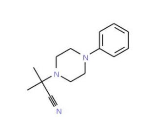 2-Methyl-2-(4-phenylpiperazino)propanenitrile (CAS 92326-91-5) - chemical structure image