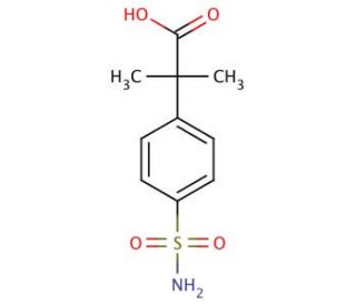 2-Methyl-2-(4-sulfamoylphenyl)propionic Acid (CAS 374067-95-5) - chemical structure image