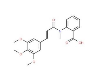 2-{Methyl-[3-(3,4,5-trimethoxy-phenyl)-acryloyl]-amino}-benzoic acid - chemical structure image