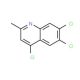 2-Methyl-4,6,7-trichloroquinoline (CAS 75896-70-7) - chemical structure image