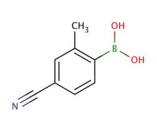 2-Methyl-4-cyanophenylboronic acid (CAS 313546-18-8) - chemical structure image