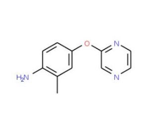 2-methyl-4-(pyrazin-2-yloxy)aniline - chemical structure image