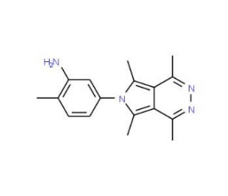 2-Methyl-5-(1,4,5,7-tetramethyl-pyrrolo-[3,4-d]pyridazin-6-yl)-phenylamine - chemical structure image